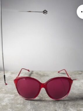 Italian Made Red Oval Sunglasses